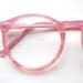 80's Colors in Optics Oversized Peabody Pink Pearlized Eyeglass Frames USA