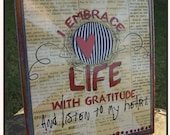 Embrace Life Hand Finished Print of my Original Collage