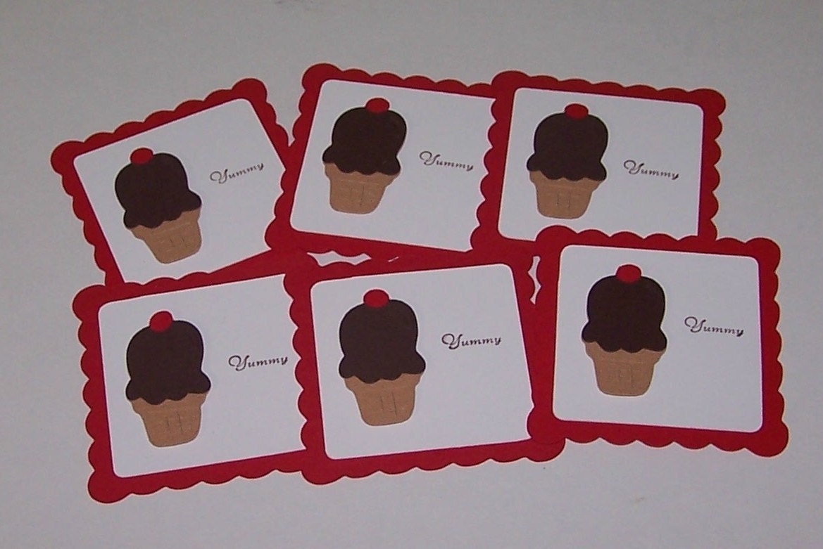 Ice Cream Cone Tags (Set of 6)