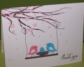Baby Thank you cards, Personalized cherry blossom birds nest (set of 10) Il_170x135