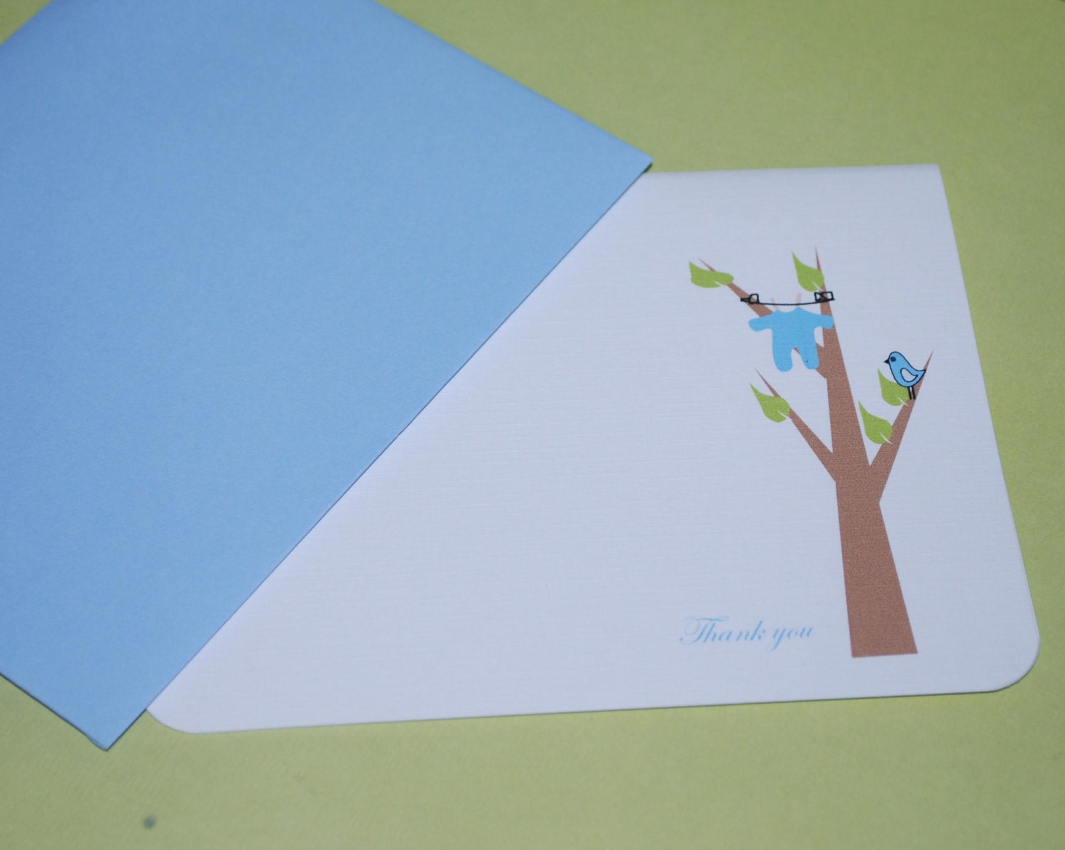 Baby shower thank you cards Personalized set of 10 baby blue Il_170x135