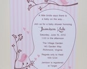 Pink Bird baby shower invitation, A little birdie told me (set of 10) Il_170x135