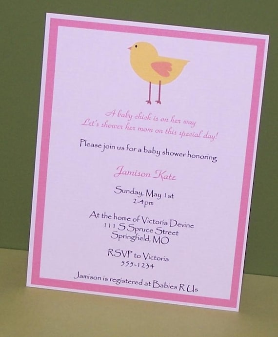 Baby chick Baby shower invitations, custom chick invitation (set of 10) Il_570xn