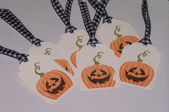 Halloween tags, Jacko o lantern tags (set of 6) Il_570xn