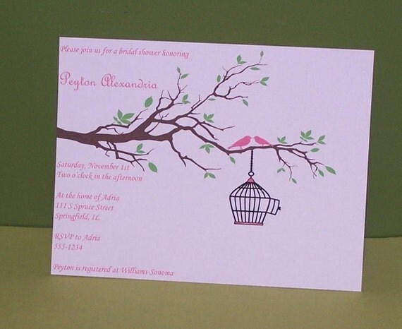 Bridal shower invitation, bird bridal shower invitation set of 10 Il_570xn