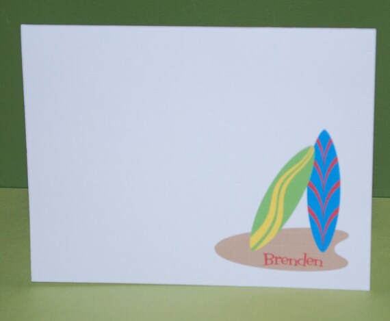 Surf board personalized cards (set of 10) Il_570xn