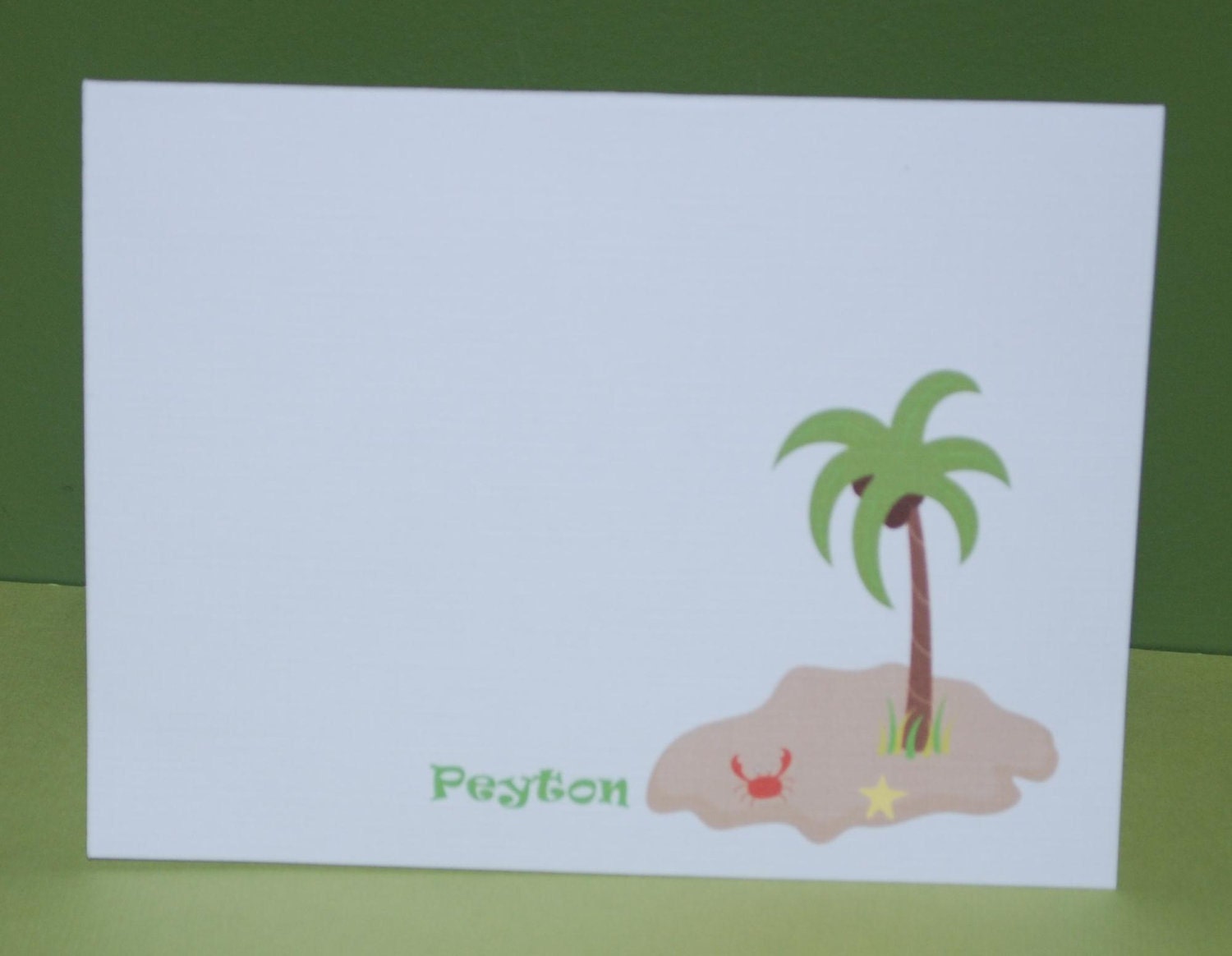 Palm tree in the sand personalized cards (set of 10) Il_570xn