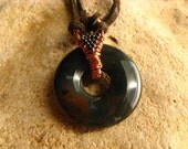 Handcrafted Wire Wrapped Abacus Jasper Donut Necklace