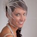 Tulle Side Blusher Birdcage Veil- White, White Sparkle, Diamond White, Ivory, Ivory Sparkle, Champagne, Black, More Colors