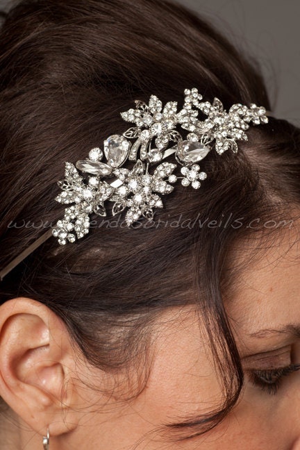 Rhinestone Bridal Headband, Wedding Headband - Candice