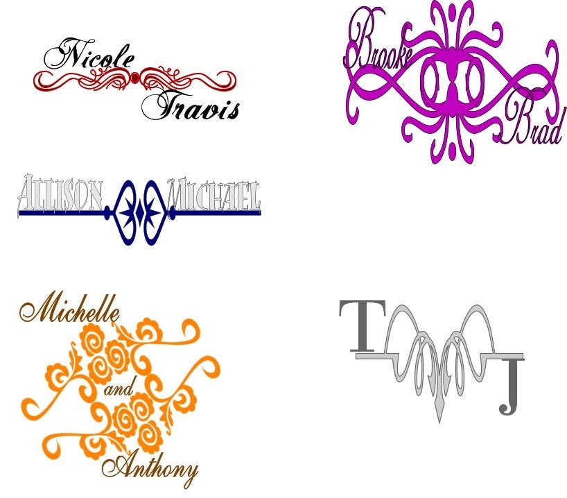 Personalized Wedding Monograms- anystyle to fit your needs