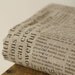 Zakka Fun BROWN On Cream Newspaper Words Message Design Fabric Cloth 58 x 19 Inches