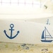 Zakka Blue Nautical Marine Boat Anchor Pants Dress Bag Clothes Handmade Cotton Wide Cloth Fabric Tape Label Ribbon