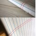 Zakka Beige Khaki Red Blue Stripes Lines Cloth Fabric 55 x 19 Inches