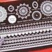 Fabric Iron On Patch Applique - Retro Brown Floral Flower Lace Borders Word Doily Iron On