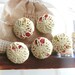 Handmade Fabric Buttons - Beige Red Cream Crochet Floral Lace Handmade Fabric Buttons 1.1 Inches 5's