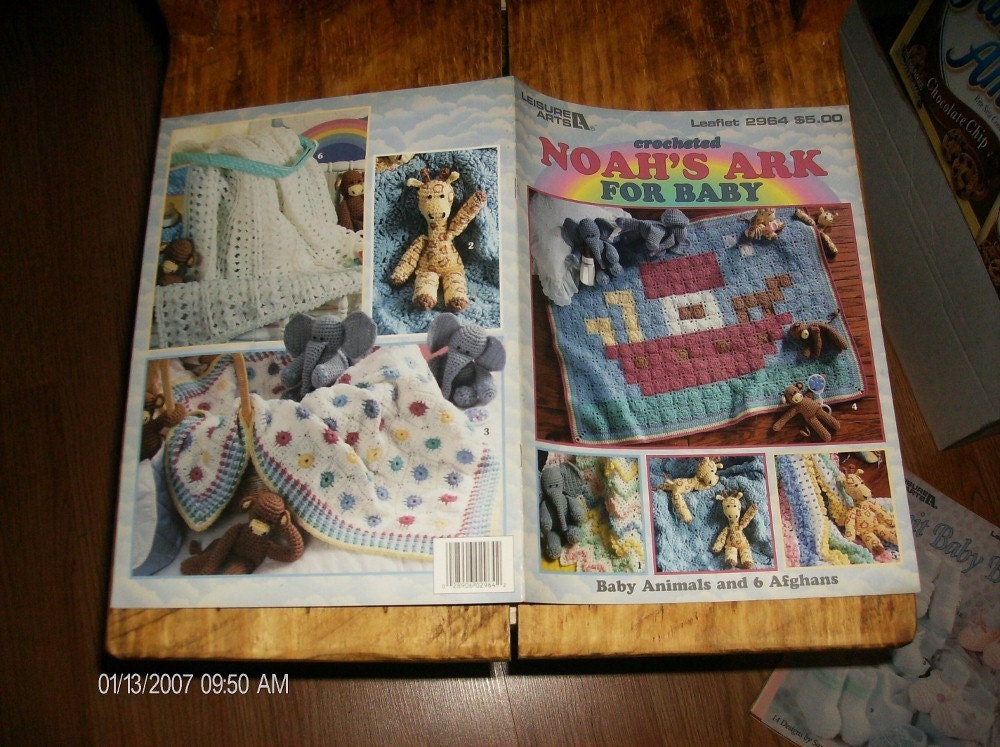 Baby Afghan and Toy Crochet Patterns Noah's Ark for Baby Leisure Arts 2964 Crocheting Pattern Leaflet