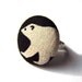 Land of Ice and Snow - Adjustable Ring with a Polar Bear Fabric Covered Button