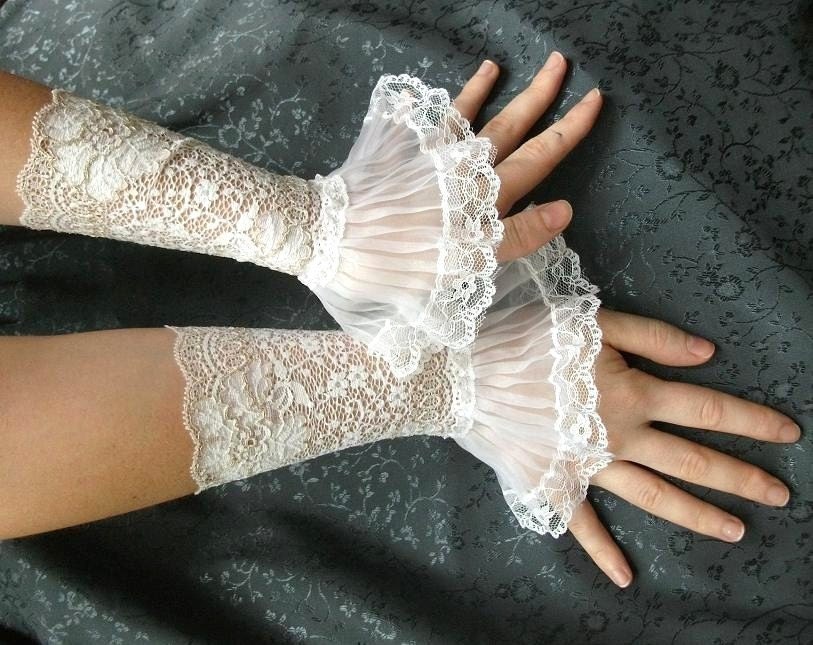 Bachelorette French lace white cuffs bridal lace cuffs bridal lace gloves wedding lace cuffs wedding lace gloves gothic lace gloves
