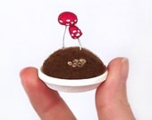 Miniature Mushroom Sculpture Red Amanita Muscaria - Made To Order Nature Display