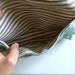 Nanami - ooak Clutch in White and Sea Green w Vintage Buttons
