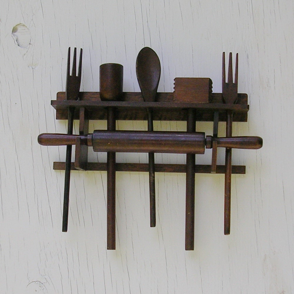 Vintage Utensil Rack Vintage Kitchen Utensil Rack Vintage Wood Wooden Utensil Rack Potato Masher Rolling Pin