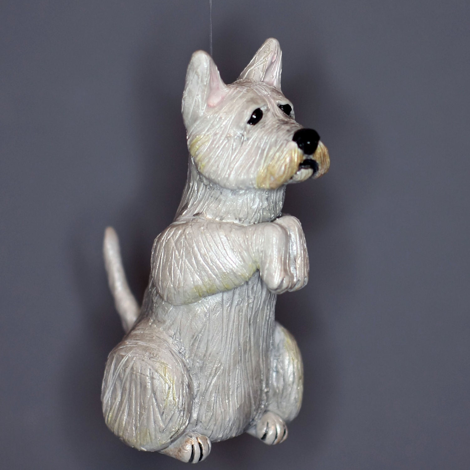 Westie dog ornament, West Highland White Terrier Dog Sculpture, Calpurnia the Westie