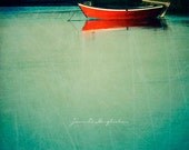 Fine art photography - Boat Photograph, Red row boat of Cape Cod summer