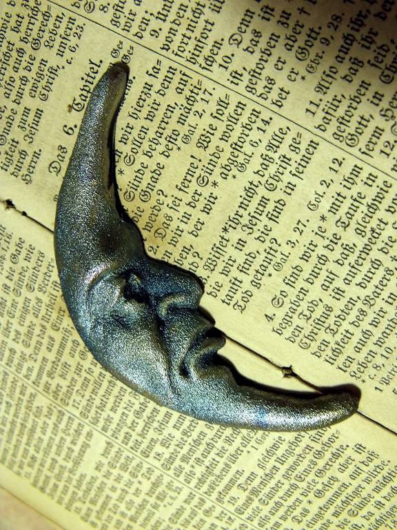 Soon Will Be The Crescent Moon Raku Deep Well Bezel/Cabochon