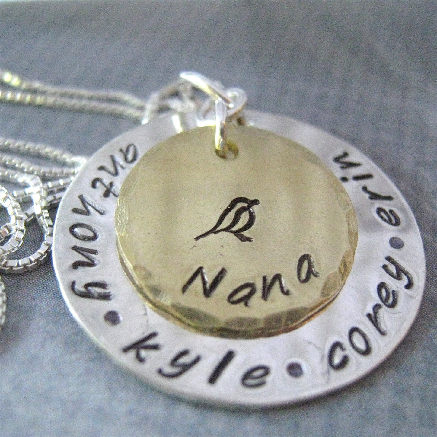 Mother's Day - Nana hand stamped necklace - personalized jewelry