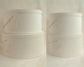 Sale - Free Shipping - X-Large Genuine LINEN Fabric HAT BOXES - Millinery Stack of Four (4 boxes)