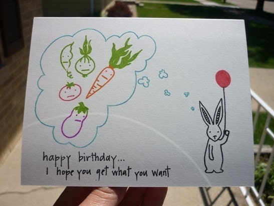 Birthday Card - Gocco - A Bunny Birthday from PaperMichelle