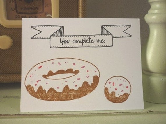 Love Card - Gocco - You Complete Me (Donut Card) from PaperMichelle