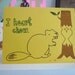 Beaver Love Card - Gocco - I Heart Chew from PaperMichelle