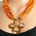 ON SALE VINTAGE Carnelian and Sterling Silver Statement Necklace