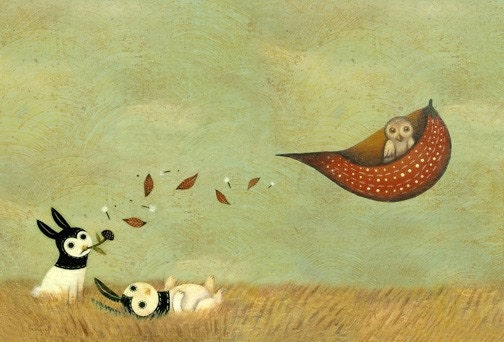 Little Podlings with Owl