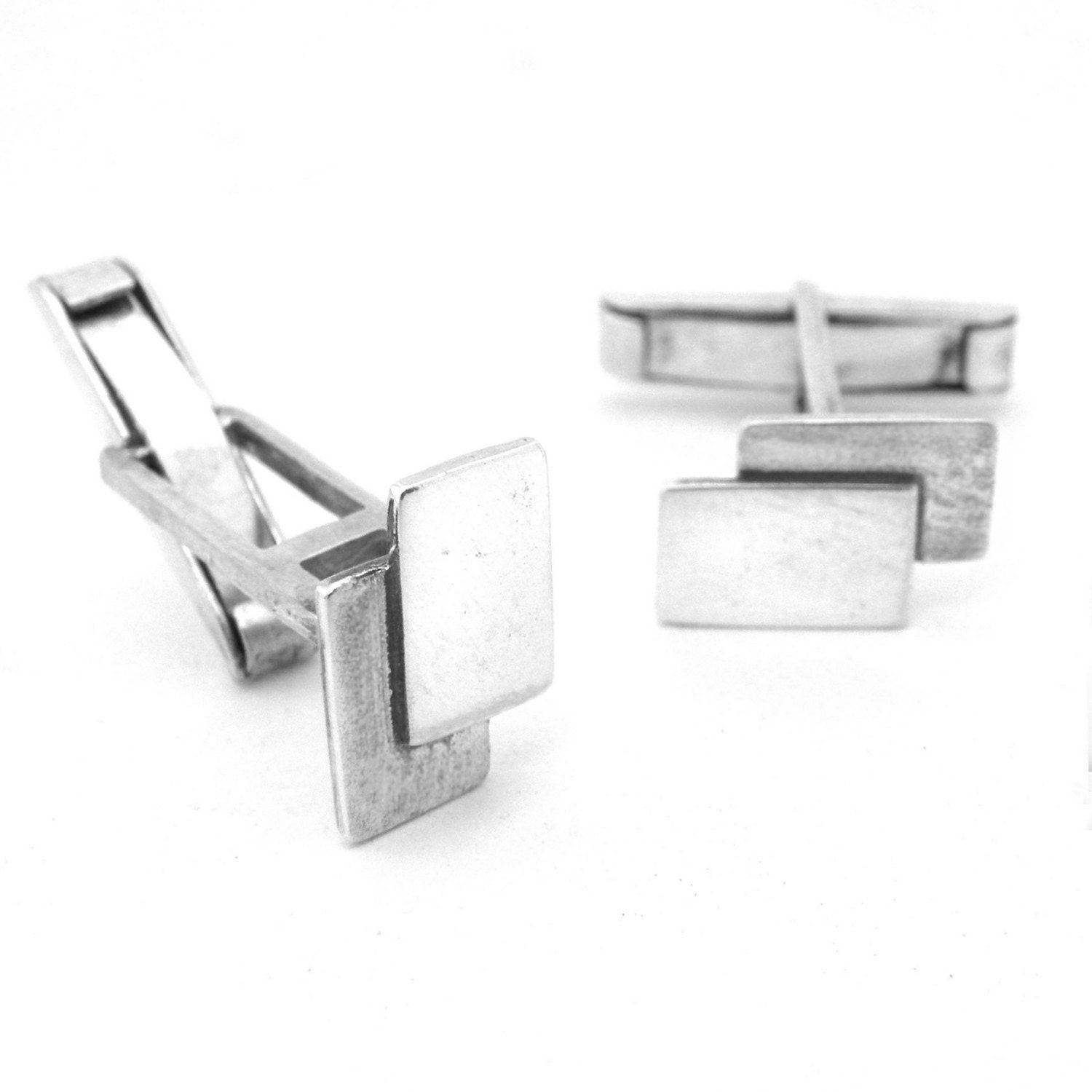 Double rectangle Cufflinks- sterling silver