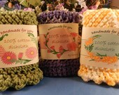 PDF Printable Personalized Flowery Ovals Dishcloth Wrappers