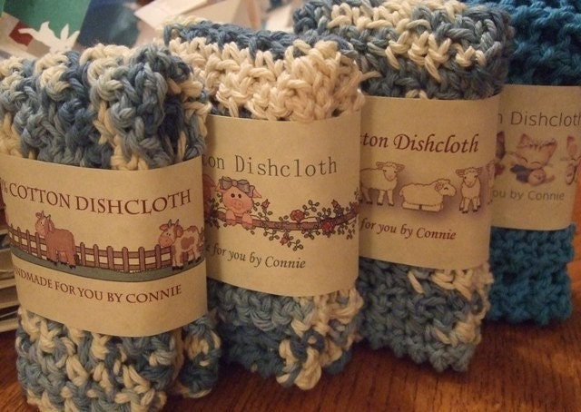 PDF Printable Personalized Animals Dishcloth Wrappers