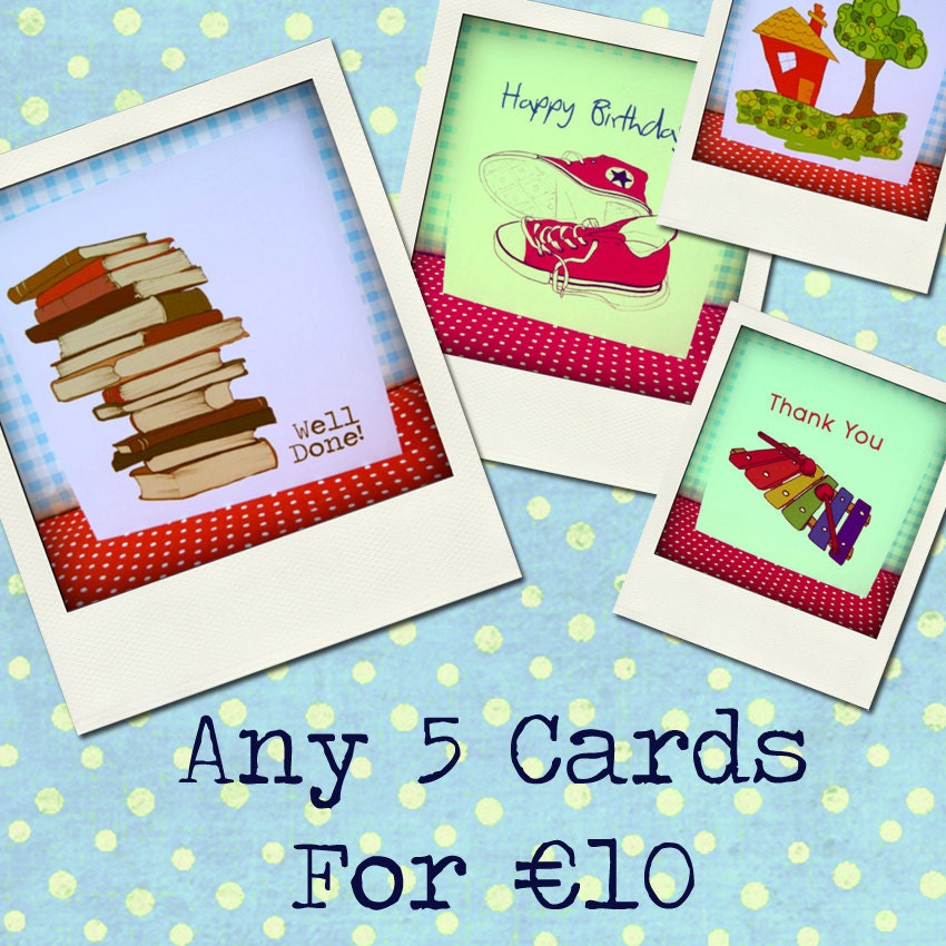 Any 5 Printed Greeting Cards Special Offer 5x5"