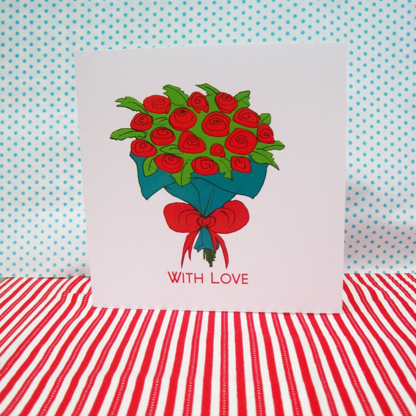 With Love Printed Card 5 x5"