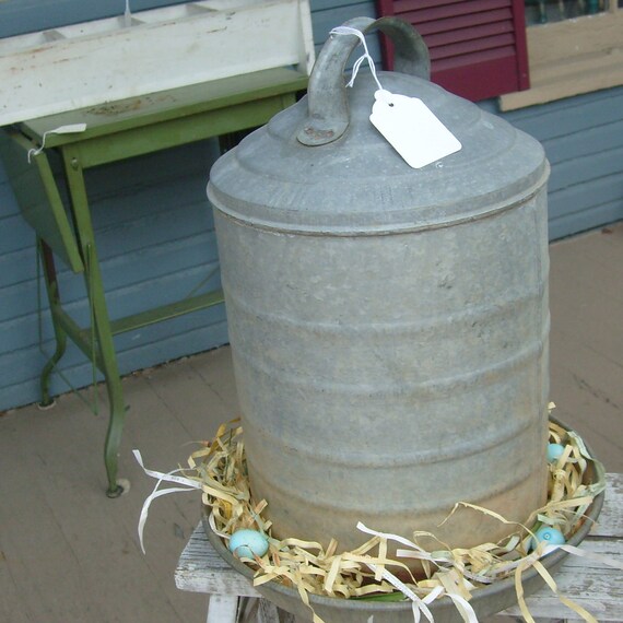 Vintage galvanized chicken waterer by trendybindi on Etsy