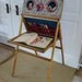 Vintage Chalkboard Easel Clock Children Wood Toy Stand Display Craft
