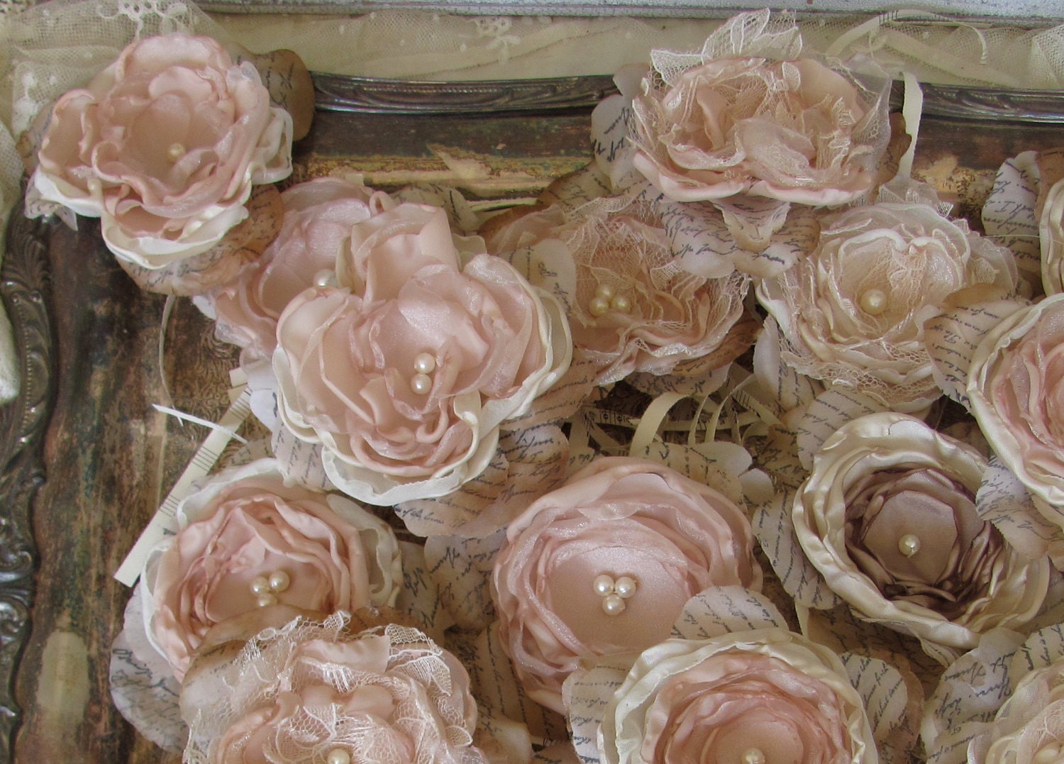 Fabric Flowers for Wedding Decorations Custom Order any Color Set of 24