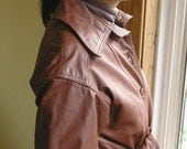 Vintage Full Length Leather Jacket w\/Detachable Lining