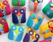 Wholesale Lot of 6 Mini Eco Felt Owl Plush  Party Favors Toy