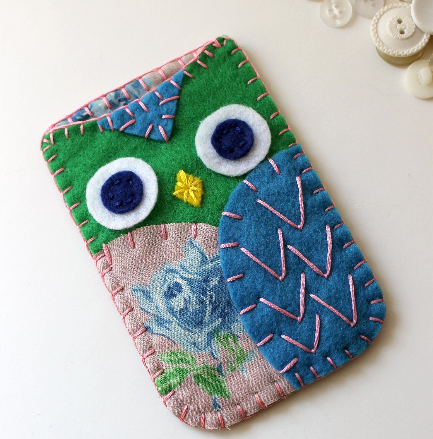 Felt Owl Iphone Case Cozy Blackberry  Samsung Galaxy MADE TO ORDER