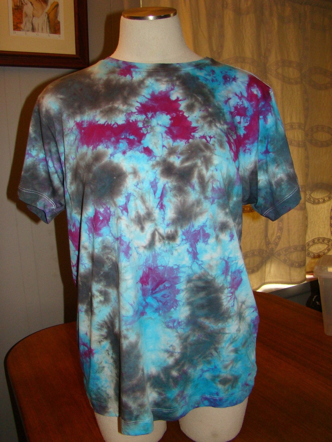Tie Dyed T Shirt Hippie Tee Alternative Apparel Basic Large One of a Kind