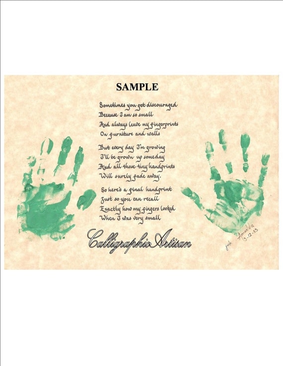 Children&rsquo;s Handprint Poem by CalligraphicArtisan