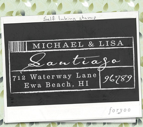 Self Inking Address Stamp, Custom Address Stamp, Self Inking Rubber Stamp, iStamp, Pre Inked, Calligraphy Stamp, Personalized Gift - 1201